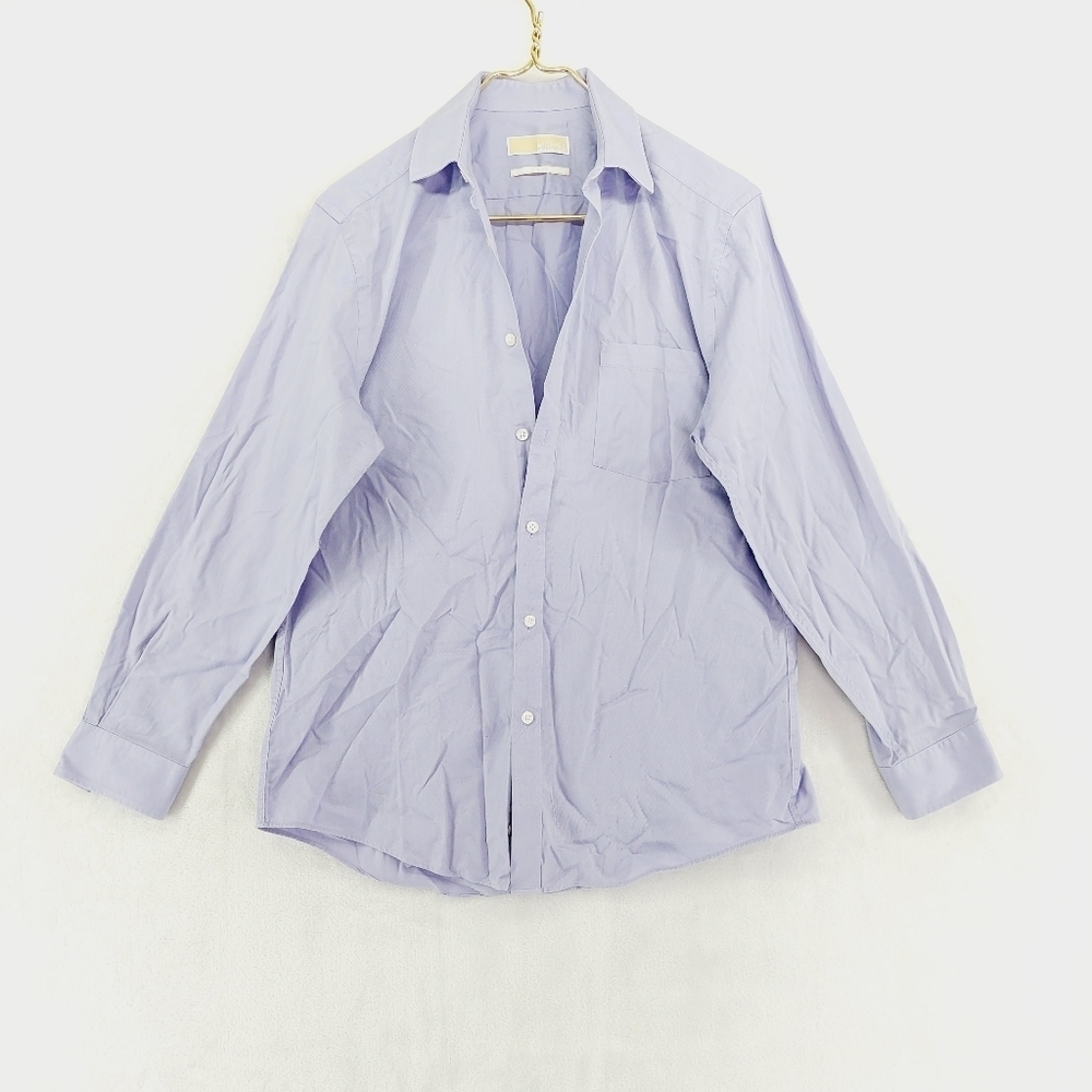 MICHAEL Michael Kors Purple Cotton Button Down Business Casual P6485